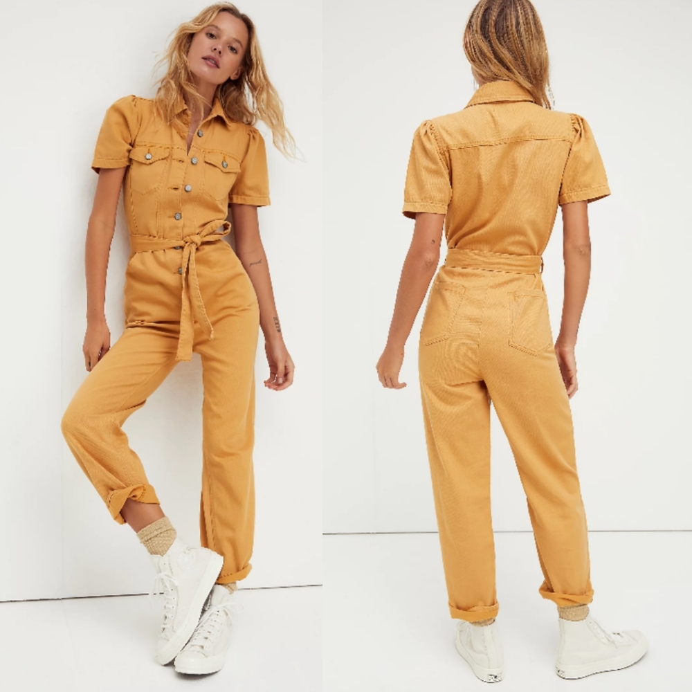 Boyish The Vincent Denim Jumpsuit in Yellow